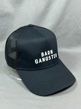 Barn Gangster Otto Snapback Hat Cap Black Trucker Mesh Adjustable Cowboy Mens